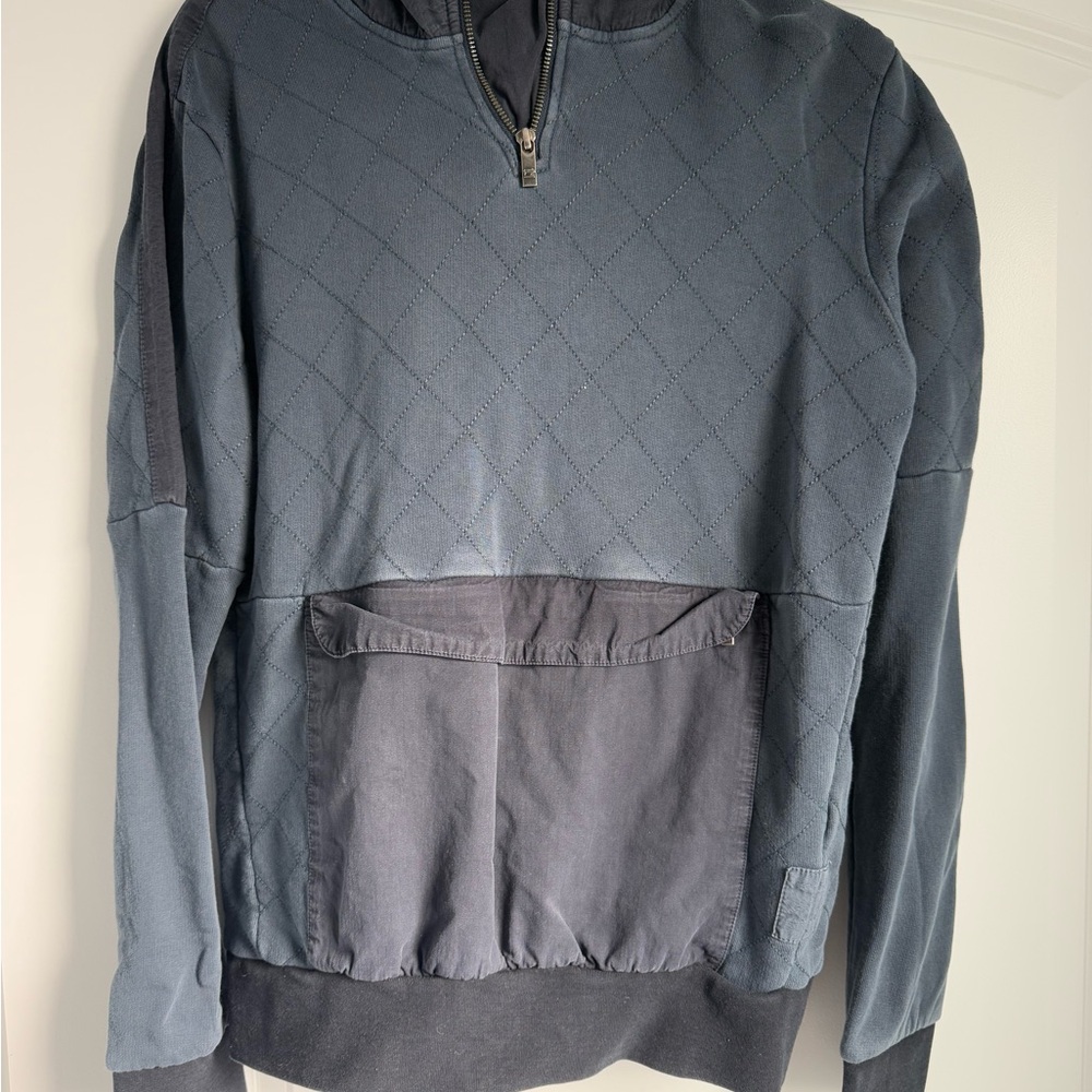 Scotch & Soda Blue Zip Up Sweater with Relaxed Fit